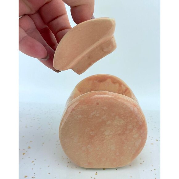 Vintage Art Deco sugar and creamer set, pink speckled ceramic - Picture 3 of 9